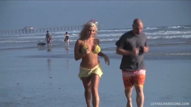 blonde pornstar Dayna Vendetta blows guy she met on beach - LethalHardcore