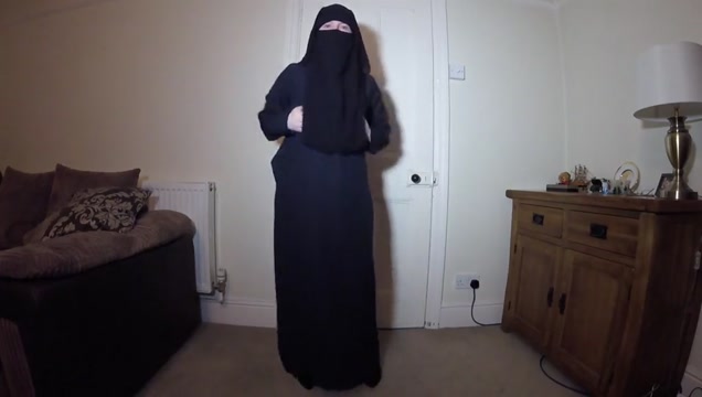 Muslim burqa dance and strip